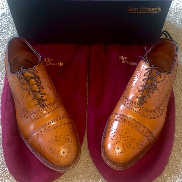 Allen Edmonds Stranded Cap-Toe in Tan